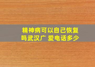 精神病可以自己恢复吗武汉广 爱电话多少